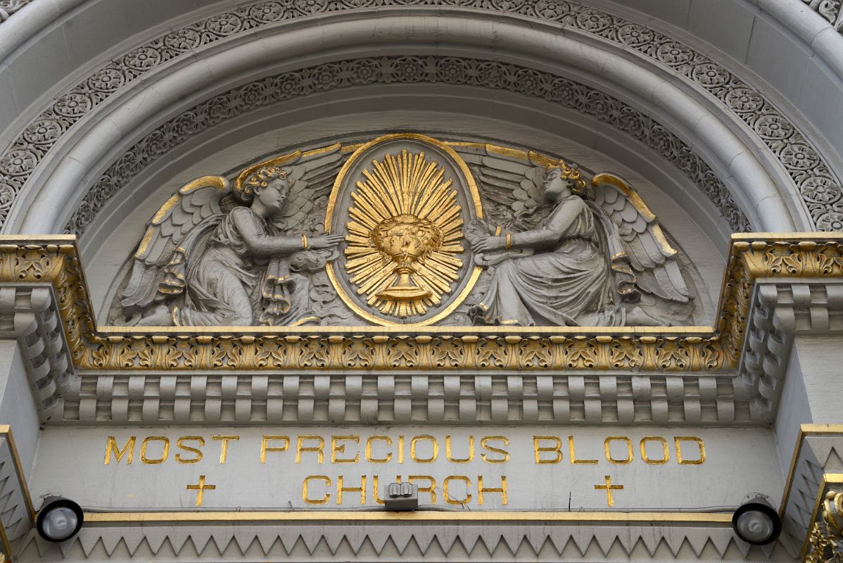 02-2 Carving Above The Entrance To Church of the Most Precious Blood At 109 Mulberry St In Little Italy New York City